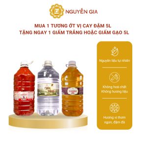 [COMBO Tiết Kiệm 7] Mua 1 Tương Ớt Truyền Thống Xưa Cay Đậm 5L Tặng 1 Giấm Trắng hoặc Giấm Gạo 5L