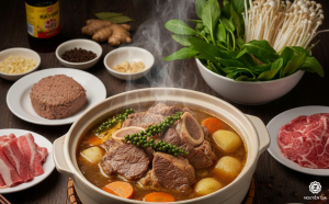Việc sử dụng muối hột và đường phèn thay cho gia vị tinh luyện sẽ giúp nước lẩu có hậu vị ngọt sâu
