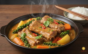 Việc sử dụng nước dừa thay cho nước lọc không chỉ giúp thịt sườn nhanh mềm hơn mà còn tạo ra hậu vị ngọt thanh