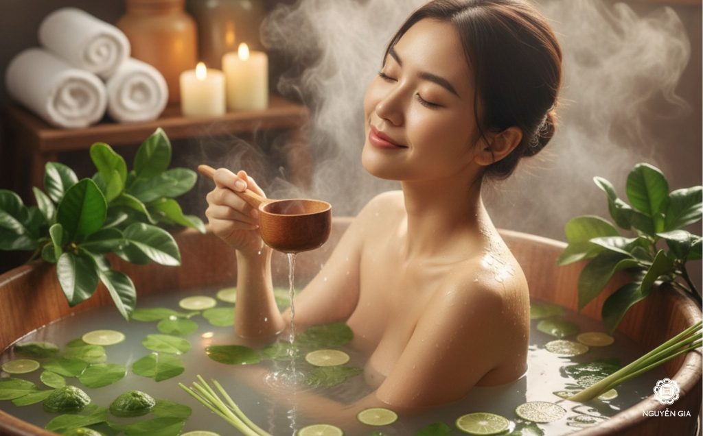 Tắm lá bưởi không chỉ dừng lại ở yếu tố tâm linh "tẩy trần" mà còn mang lại lợi ích sức khỏe thực thụ