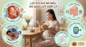 Gạo lứt có chỉ số đường huyết thấp hơn so với gạo trắng, giúp mẹ bầu duy trì đường huyết ổn định