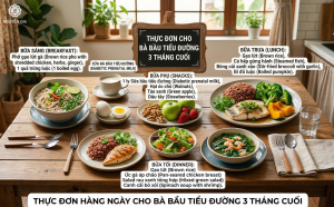 Thực đơn cho bà bầu tiểu đường 3 tháng cuối đóng vai trò quyết định đến sự phát triển toàn diện của thai nhi